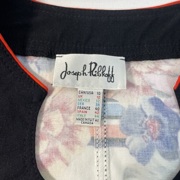 Joseph Ribkoff Floral & Stripe Zip Jacket – Size 10 (CAN/USA) - Picture 4 of 15